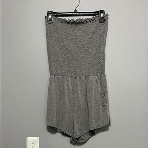 Gray Strapless Romper